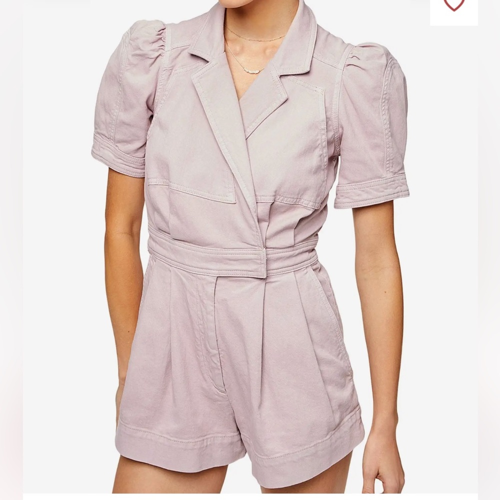 7 For All Mankind Seamed Romper in Soft Lavender